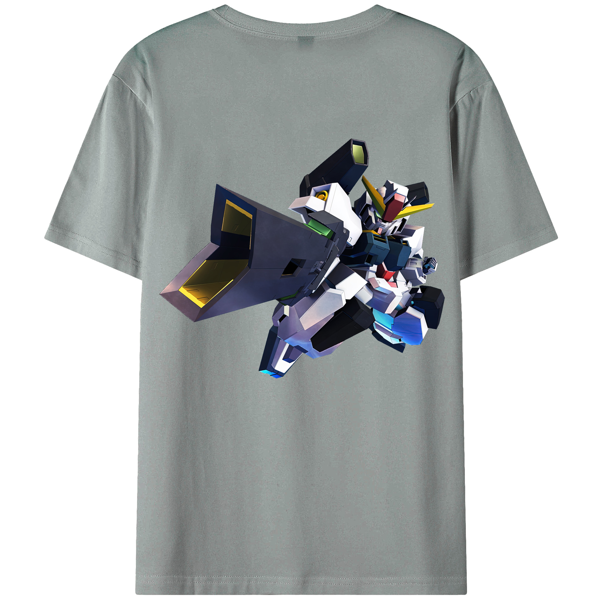 （画像用） 機動戦士ガンダム Mobile Suit Gundam 綿100％ メンズ半袖Tシャツ（バックプリント） 通気性